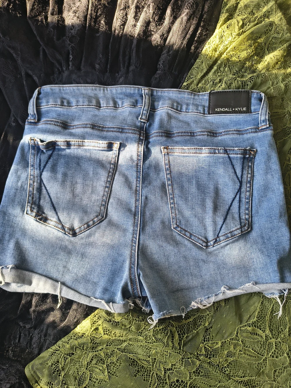 Denim&Co Light Blue Distressed Denim Shorts